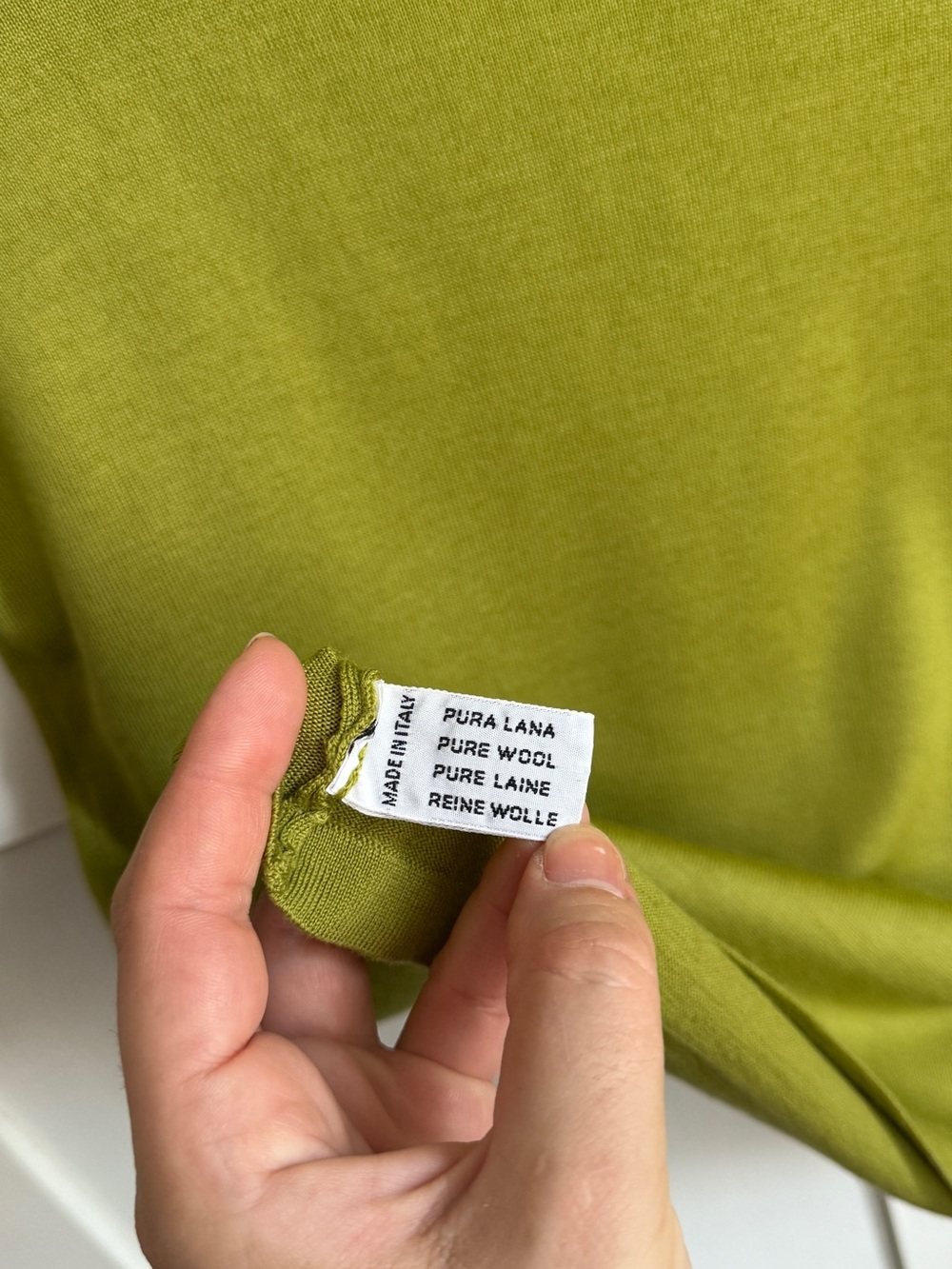 Vintage TSE olive green 100% Superfine Wool made in Itali - Picture 7 of 11